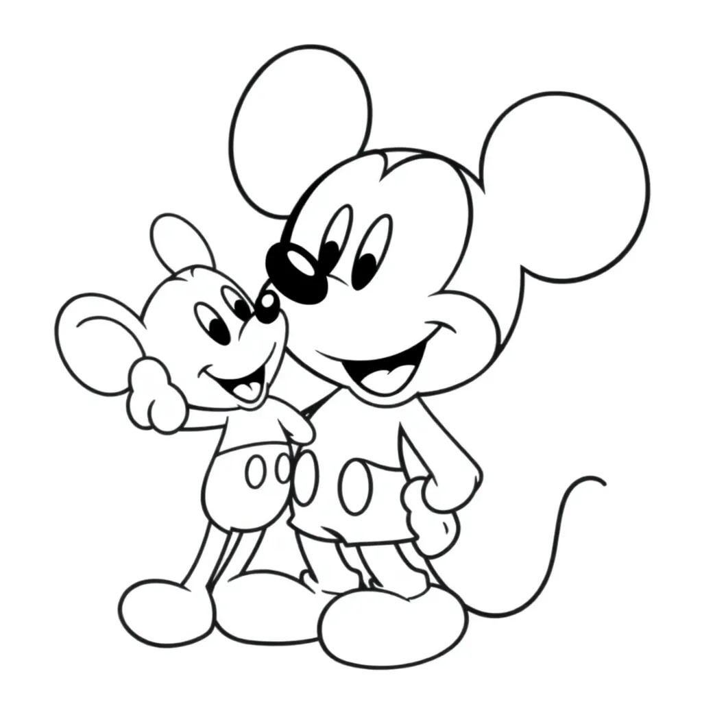 Mickey Mouse Disney Cartoon Kinderen Tekenen coloring page for children