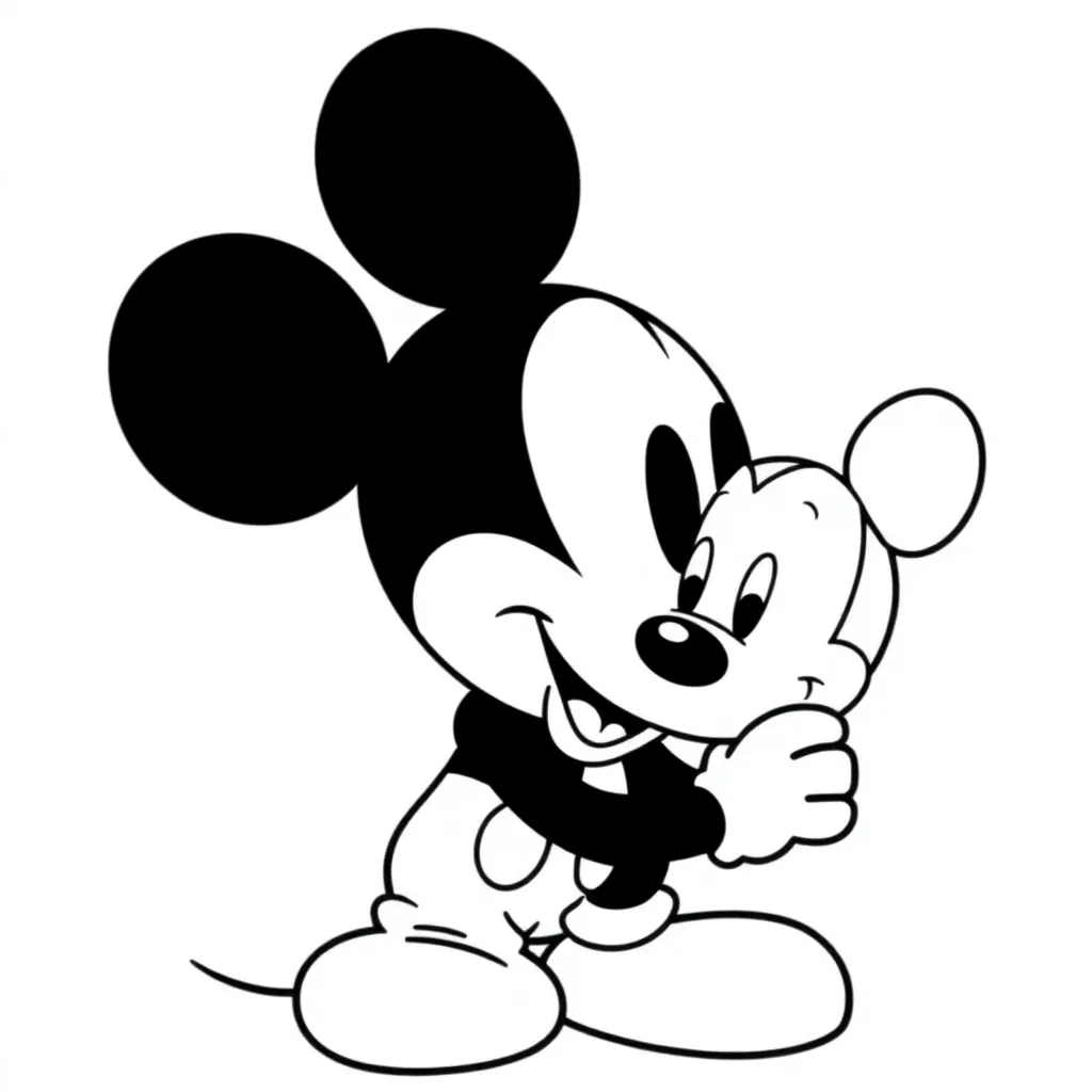 Mickey Mouse Disney Cartoon Kinderfeest Creatief coloring page for children
