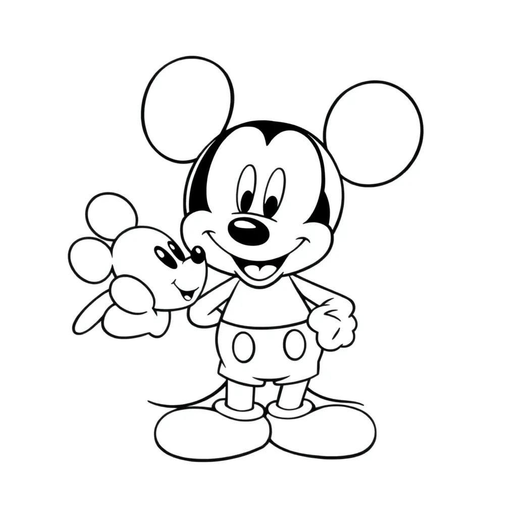 Free Mickey Mouse Disney Coloring Page Cartoon Kids Drawing Creative Coloring