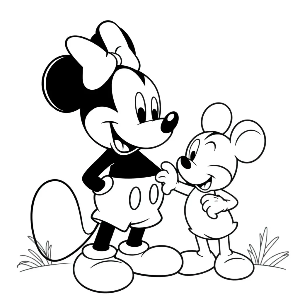Mickey Mouse Disney Cartoon Kindertekening Creatief coloring page for children