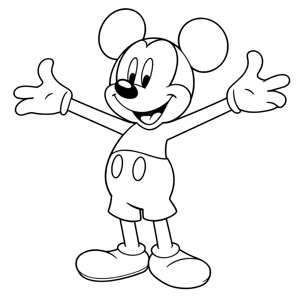 Mickey mouse coloring page for children