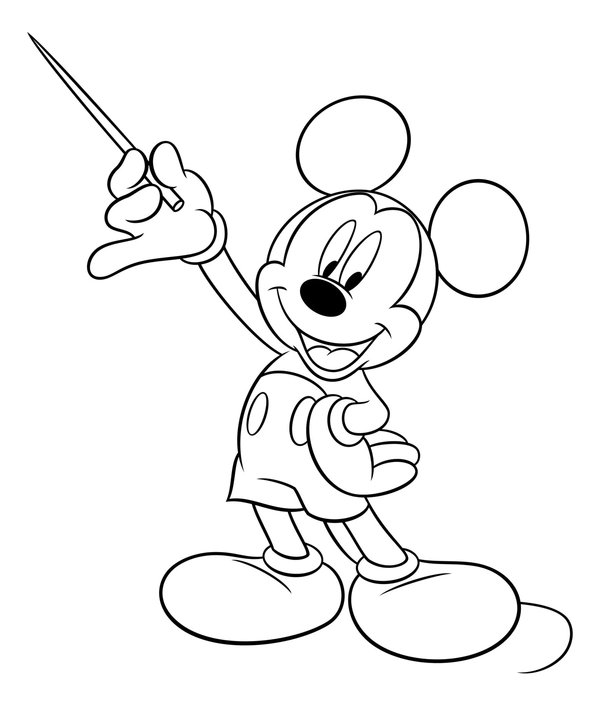 Mickey Mouse Magic Wand coloring page for children