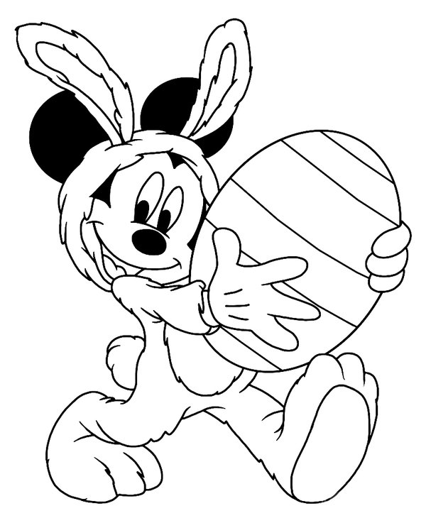 Feuille de coloriage Mickey Mouse Pâques