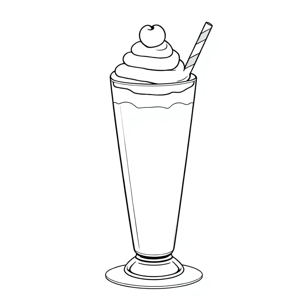 milkshake coloring page for children