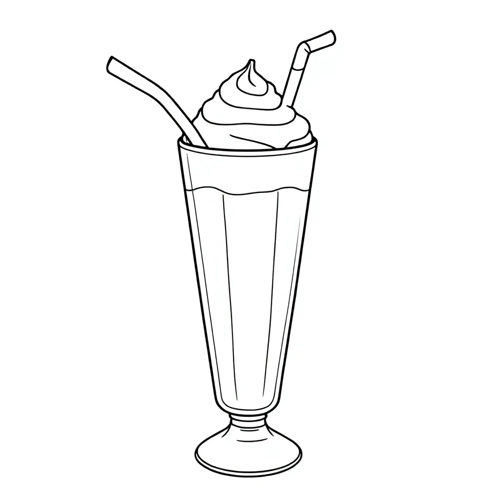 Milkshake coloring page for children