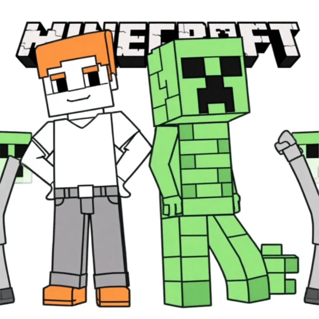 Feuille de coloriage Minecraft gratuite pour enfants