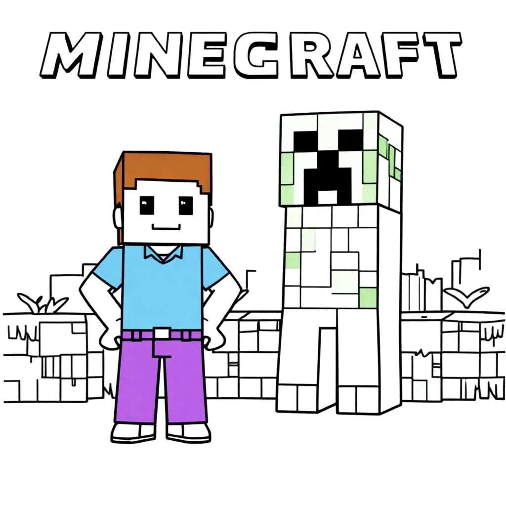 Feuille de coloriage Minecraft gratuite pour enfants