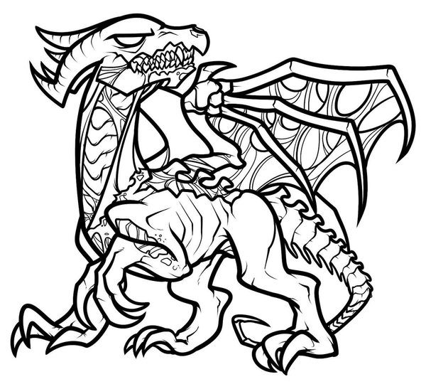 Minecraft Dragón Negro coloring page for children