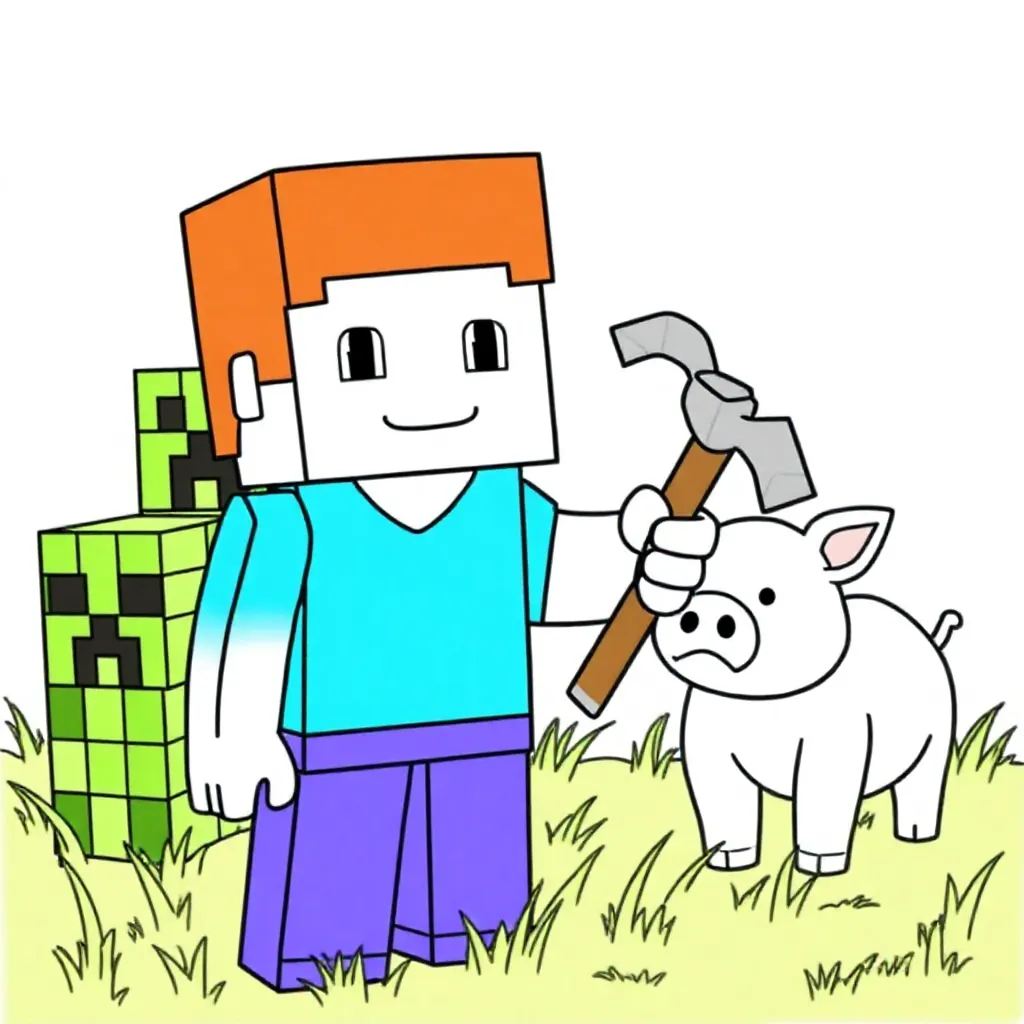 Feuille de coloriage Minecraft gratuite pour enfants