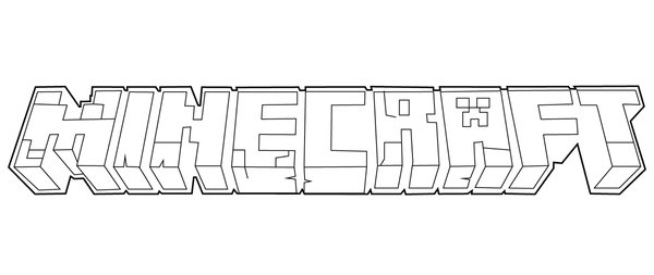 Minecraft Logo coloring page for children