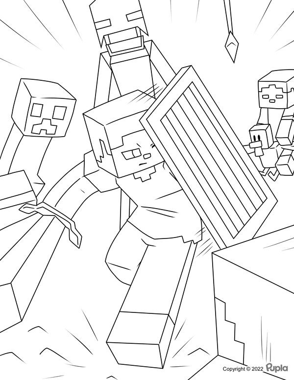 Minecraft Proteger coloring page for children