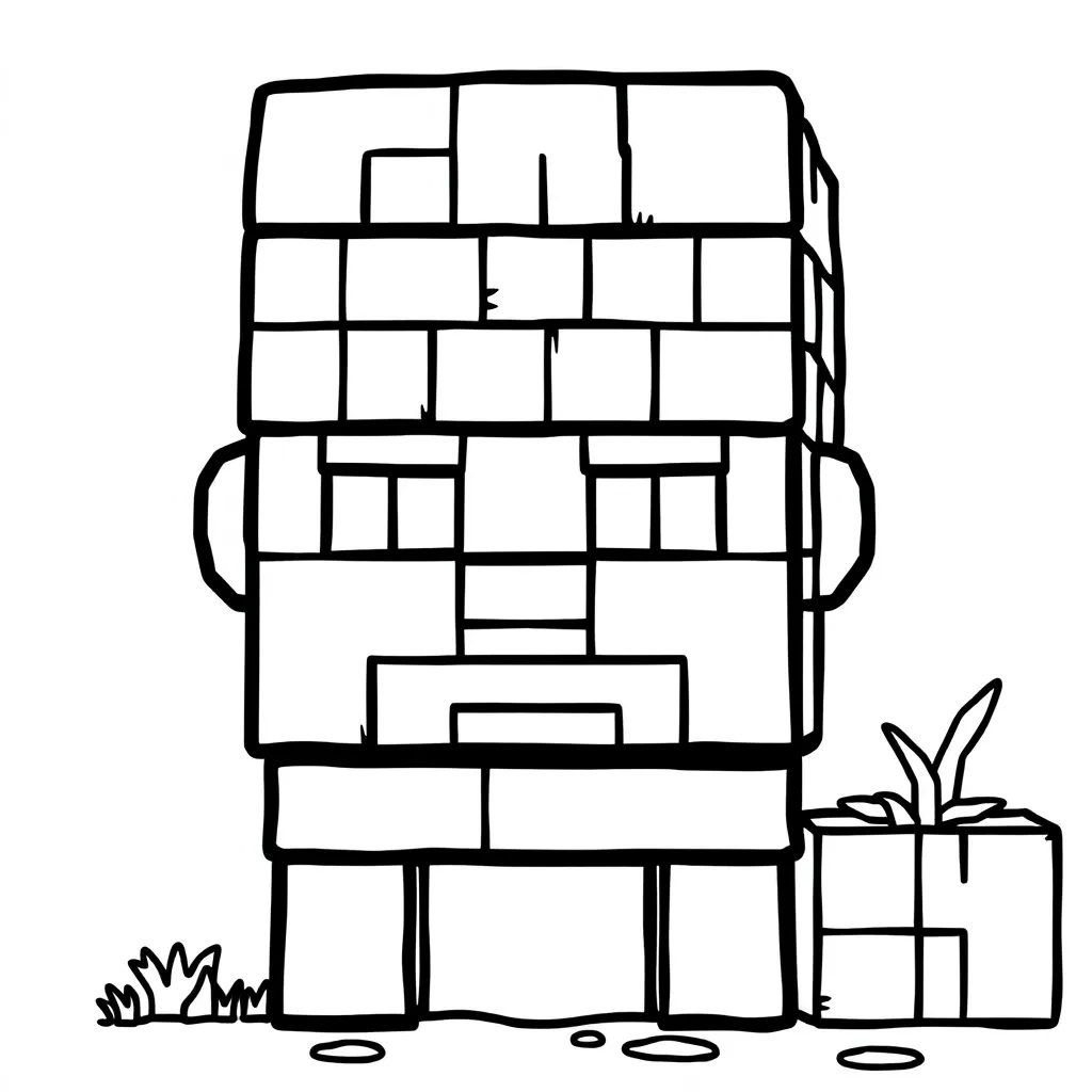 Minecraft Steve Blokken Creatief Avontuur coloring page for children