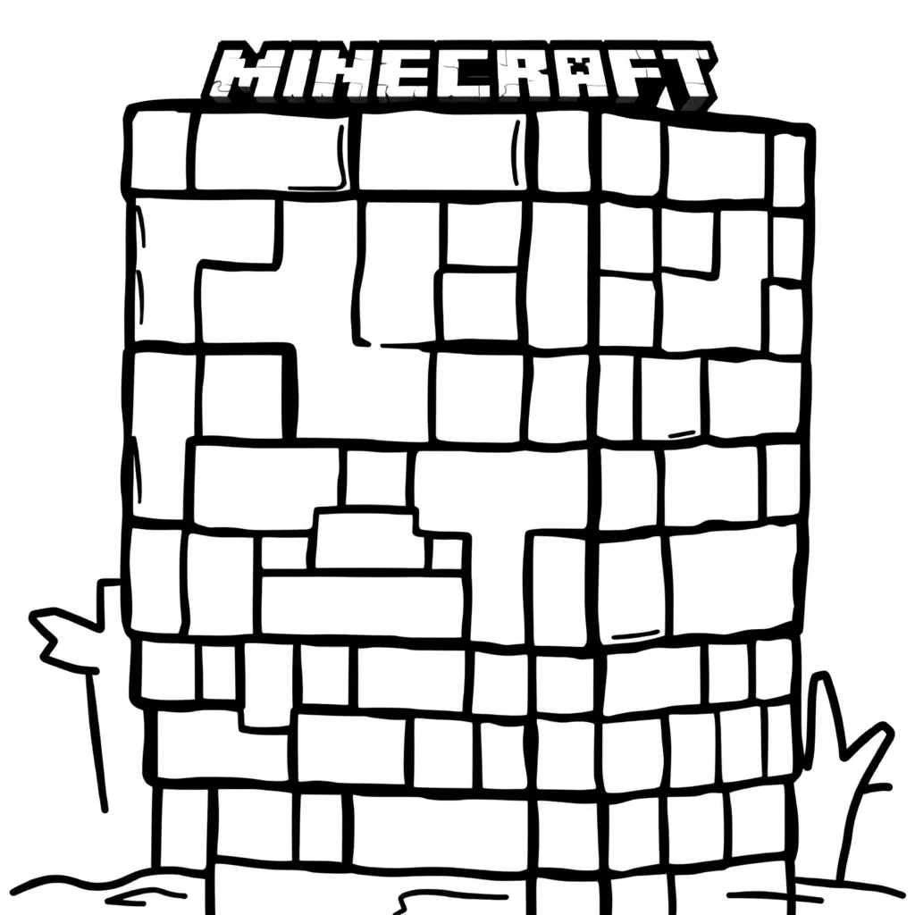 Minecraft Steve Blokken Creatief Avontuur coloring page for children
