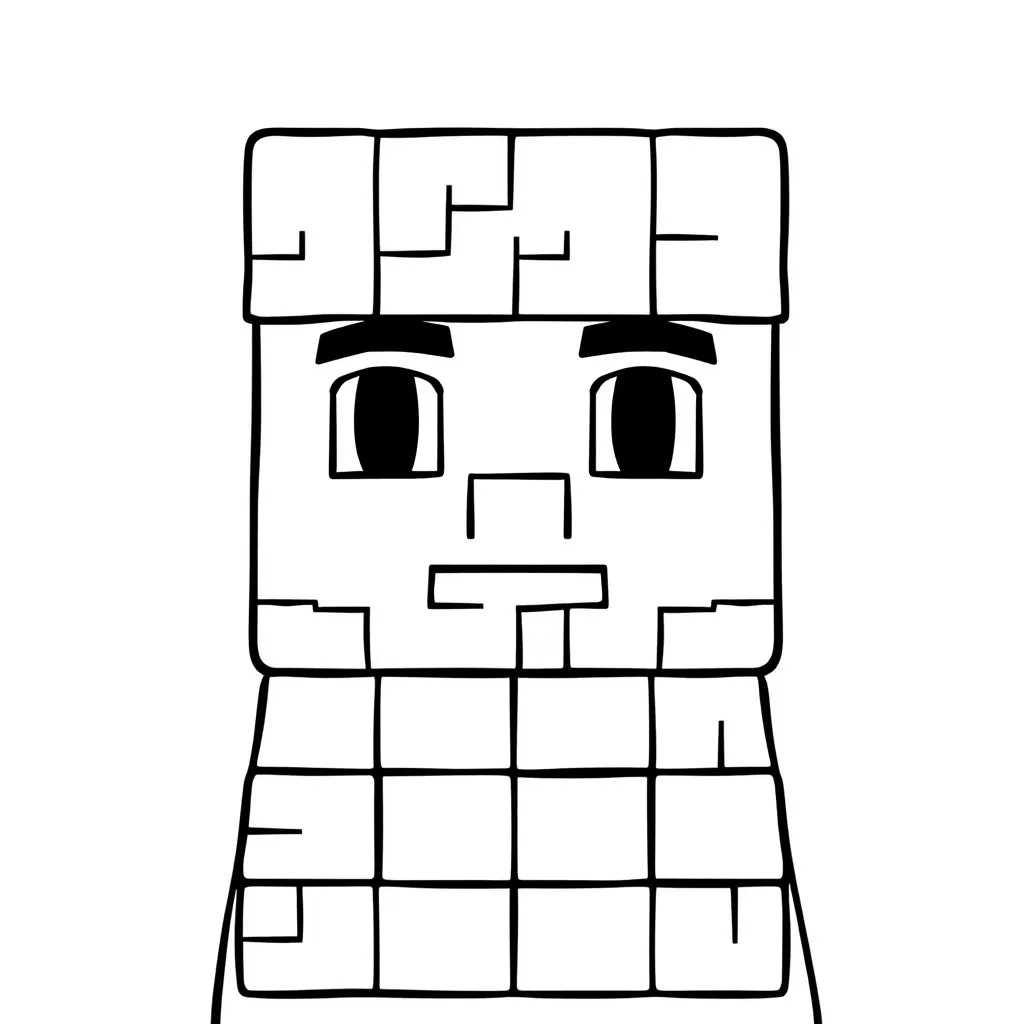 Minecraft Steve Blokken Creatief Avontuur coloring page for children