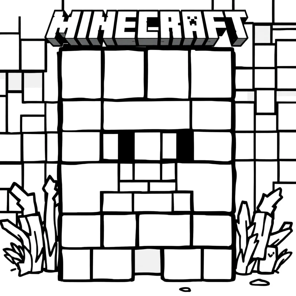 Minecraft Steve Blokken Creatief Avontuur coloring page for children