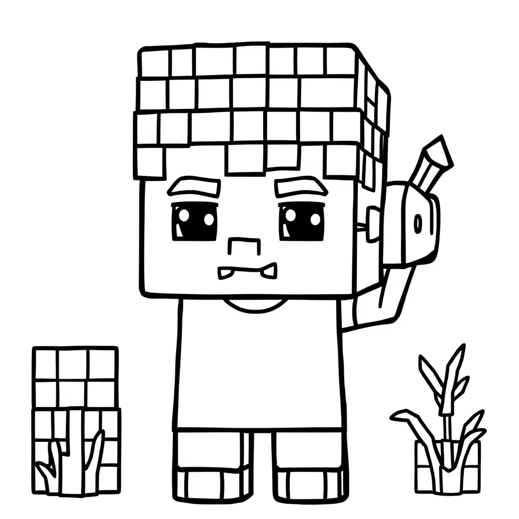 Free Minecraft Steve Coloring Page - Creative Adventure Coloring Pages