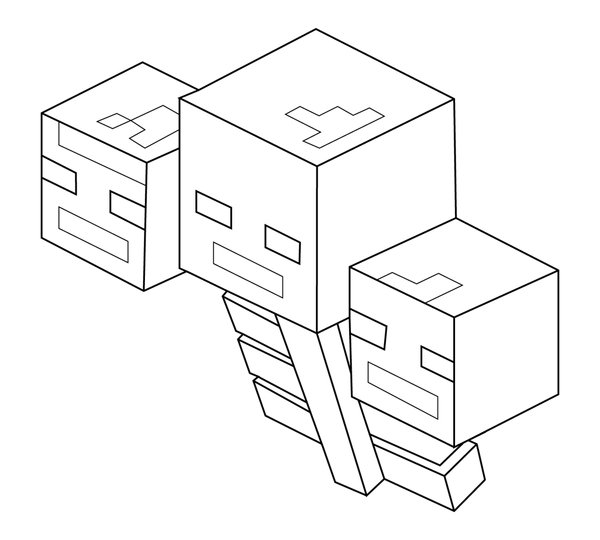 Minecraft Wither coloring page for children