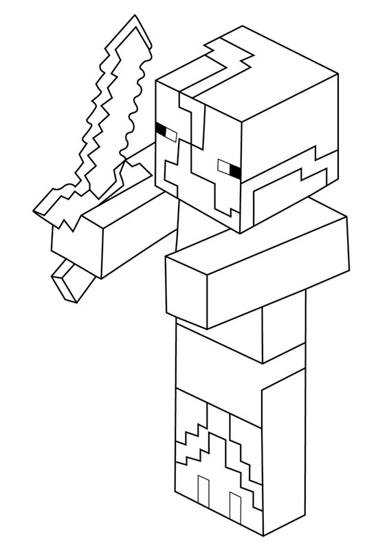 Minecraft Zombie Malvorlage