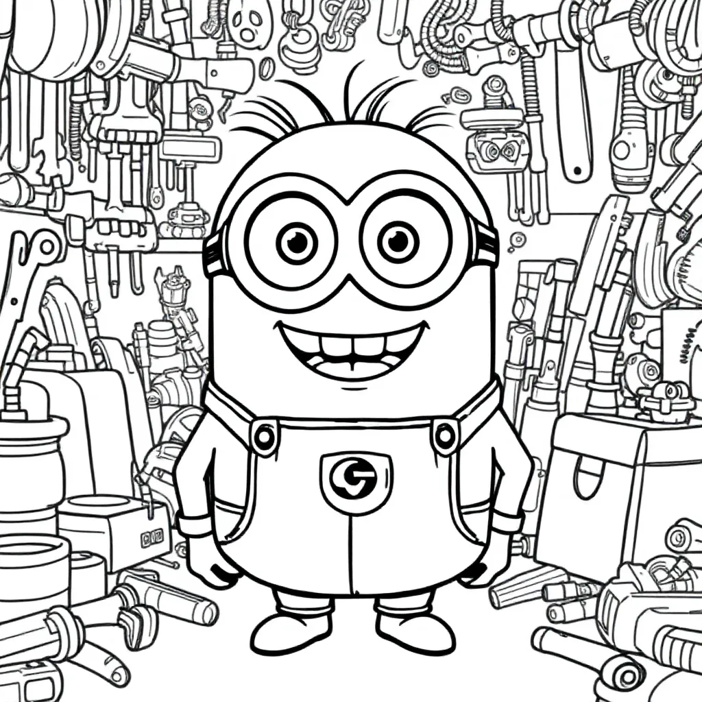 Minion coloring page for children