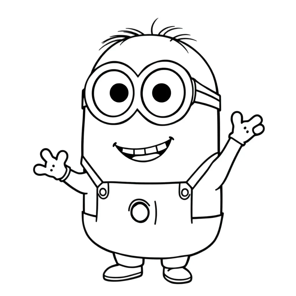 Minions Cartoon Grappig Kinderen Tekenen coloring page for children