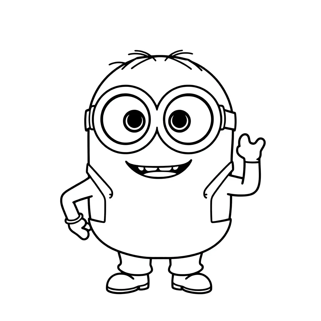 Minions Cartoon Grappig Schattig Kinderfeestje coloring page for children