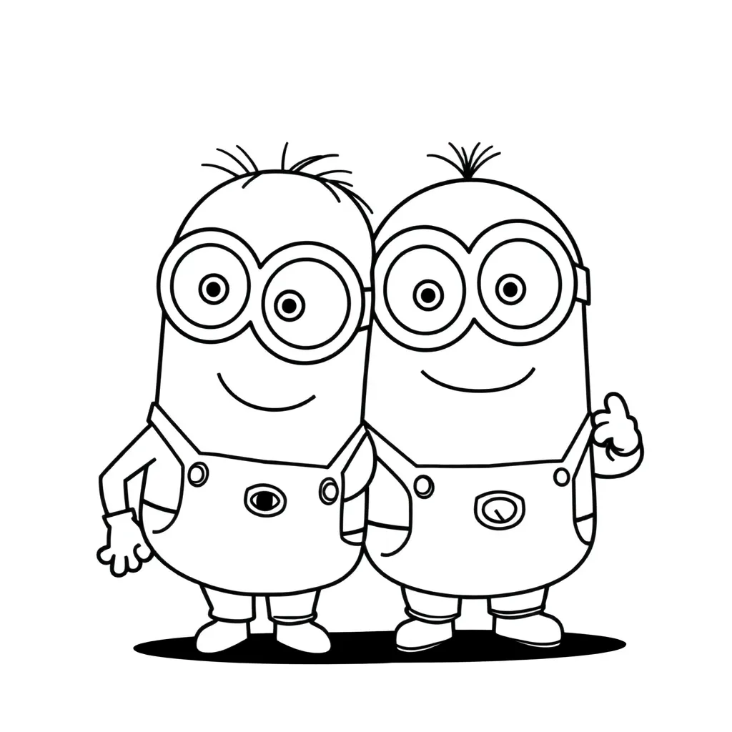 Minions Cartoon Grappig Tekenen Kinderfeestje coloring page for children