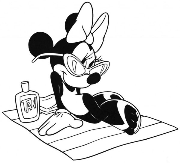 Minnie Mouse Al Sol coloring page for children