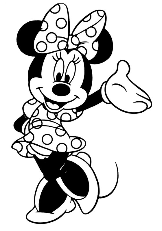 Minnie Mouse Con Vestido De Lunares coloring page for children