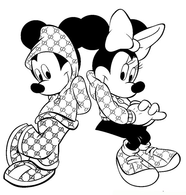 Plantilla de colorear Minnie Mouse Mickey Diseñador Ropa