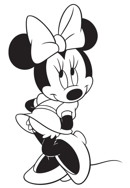 Minnie Mouse Shy coloring page for children