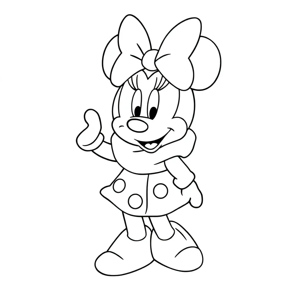 Minnie Mouse Wintersport Ski Avontuur Disney coloring page for children