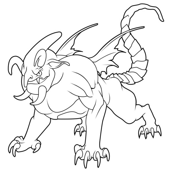 Monstre Dragon coloring page for children