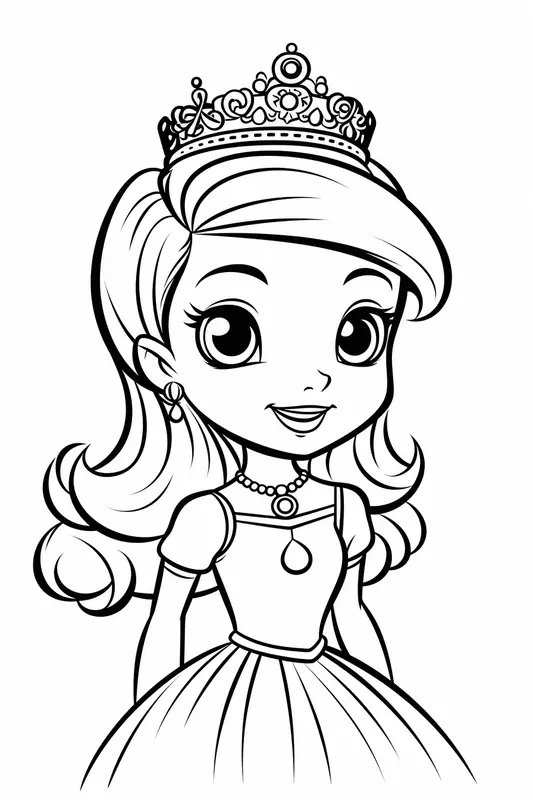 Mooie Prinses met Lang Haar coloring page for children
