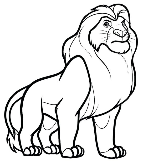 Mufasa Del Rey Leon coloring page for children
