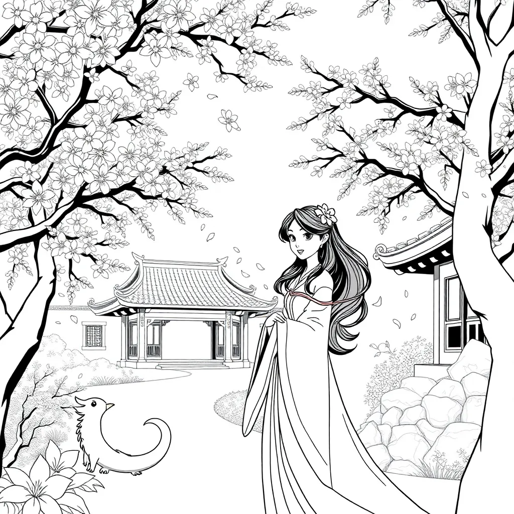 Mulan coloring page for children