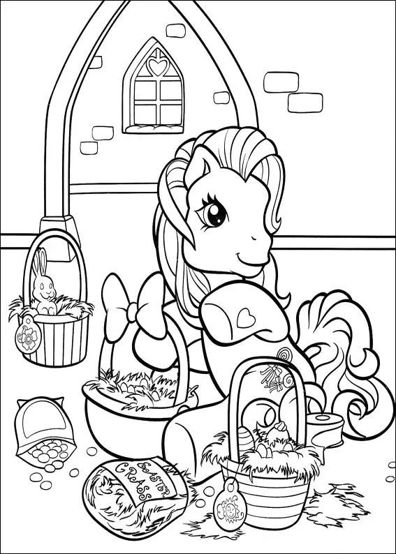 My Little Pony Osterkörbe coloring page for children