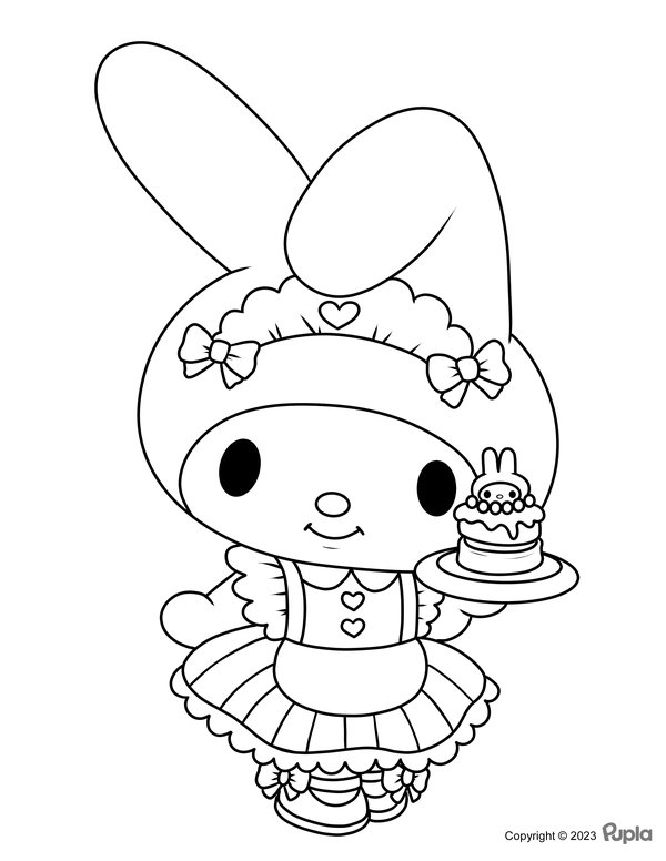 My Melody Hizo Una Tarta coloring page for children
