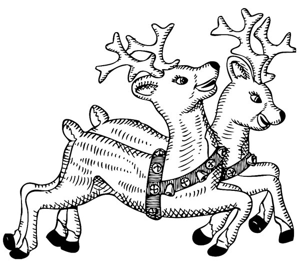 Navidad Dos Renos coloring page for children
