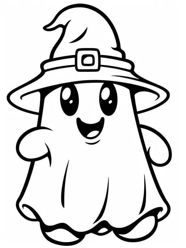 Niedlicher Halloween-Geist coloring page for children