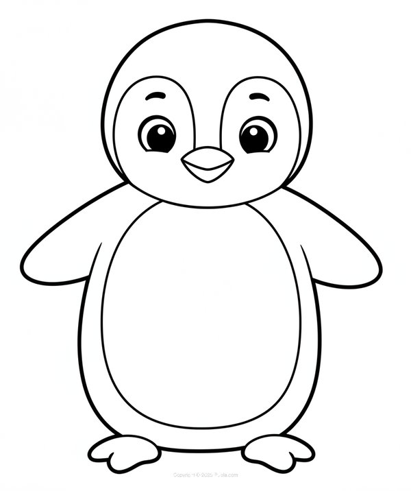 Niedlicher und kleiner Pinguin coloring page for children