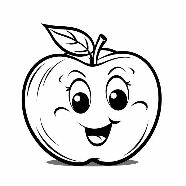 Nina Manzana Feliz coloring page for children