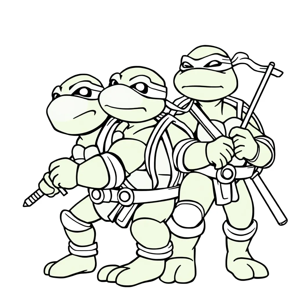 Ninja Turtles Actie Superheld Avontuur Cartoon coloring page for children