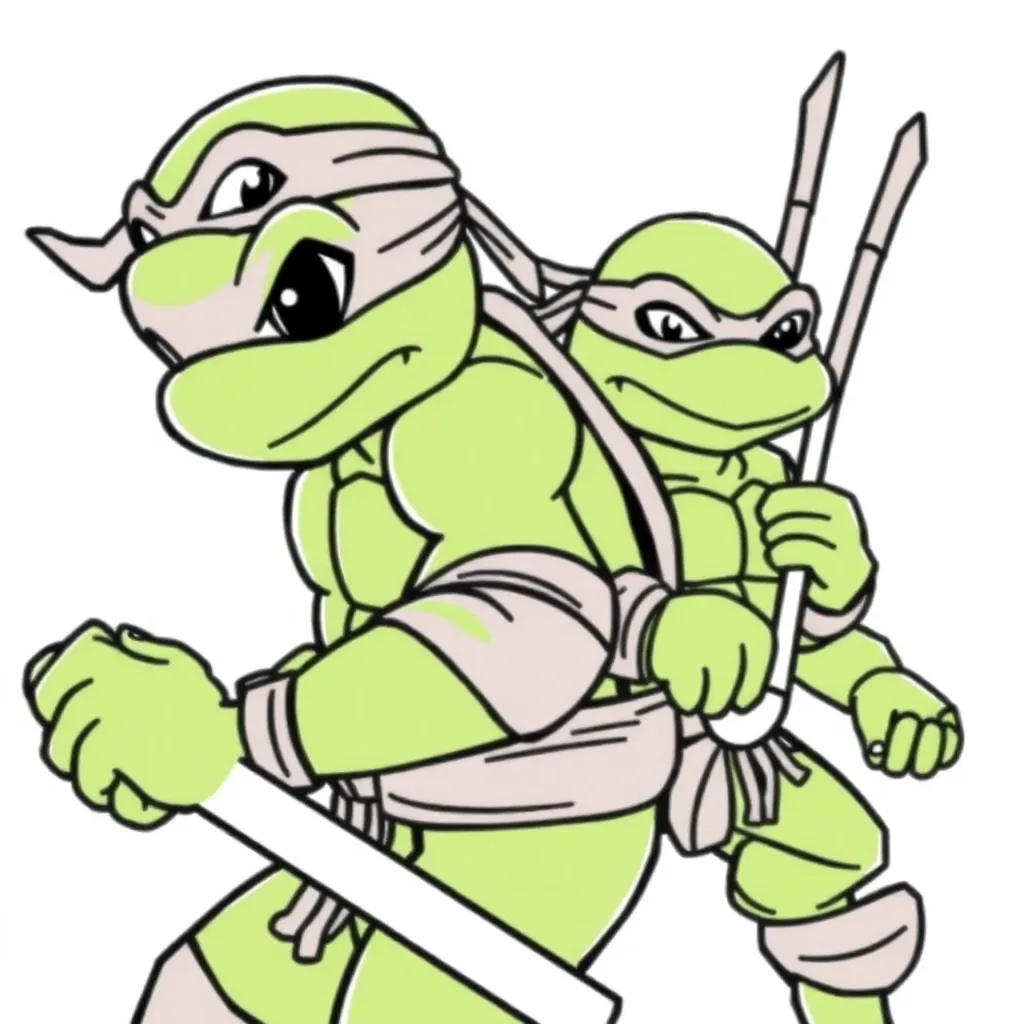 Ninja Turtles Superheld Actie Stripboek Avontuur coloring page for children