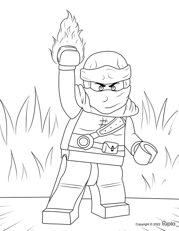Ninjago Hands Up Fire coloring page for children