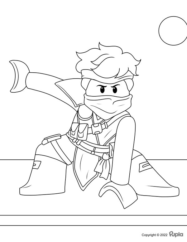 Ninjago-Malvorlage mit Maske