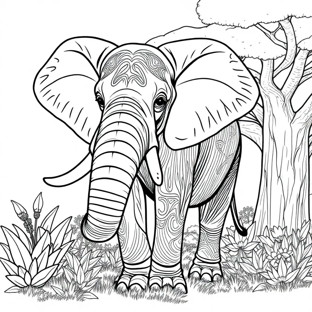 Feuille de coloriage gratuite éléphant Feuille de coloriage pour enfants