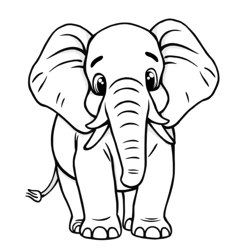 Olifant Safari Wilde Dieren Natuur coloring page for children