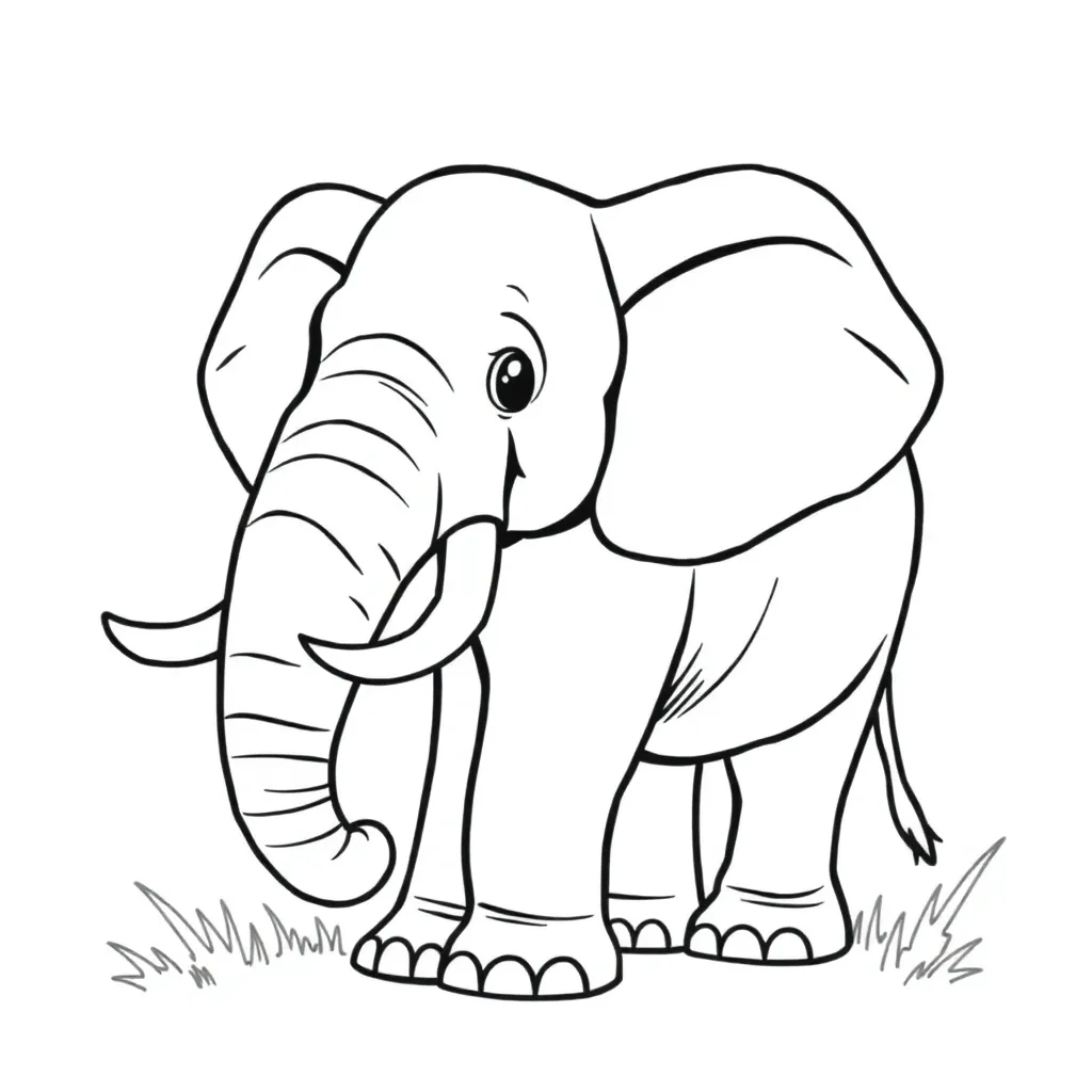 Olifant Safari Wilde Dieren Natuur coloring page for children