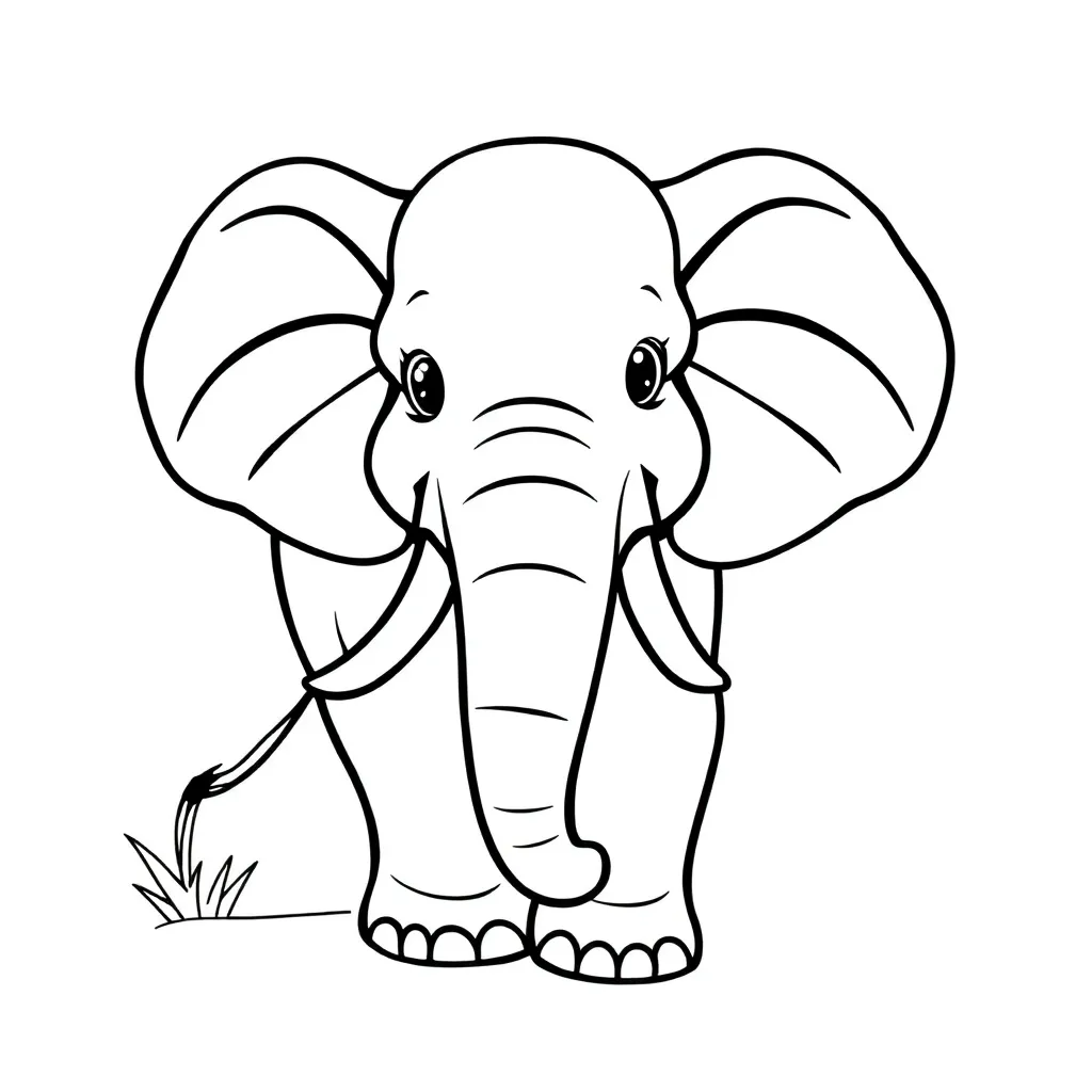 Olifant Wild Savanne Natuur Dieren coloring page for children