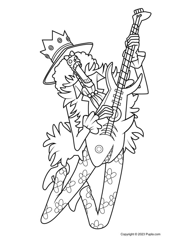 One Piece Brook coloring page for children